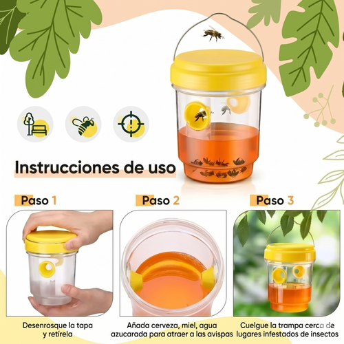 Kyzau Trampa Avispas™ — Trampa Reutilizable Anti-Avispas y Avispones